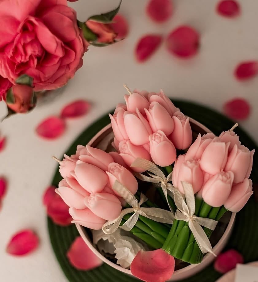 Vela Ramo Tulipán (Rosa)