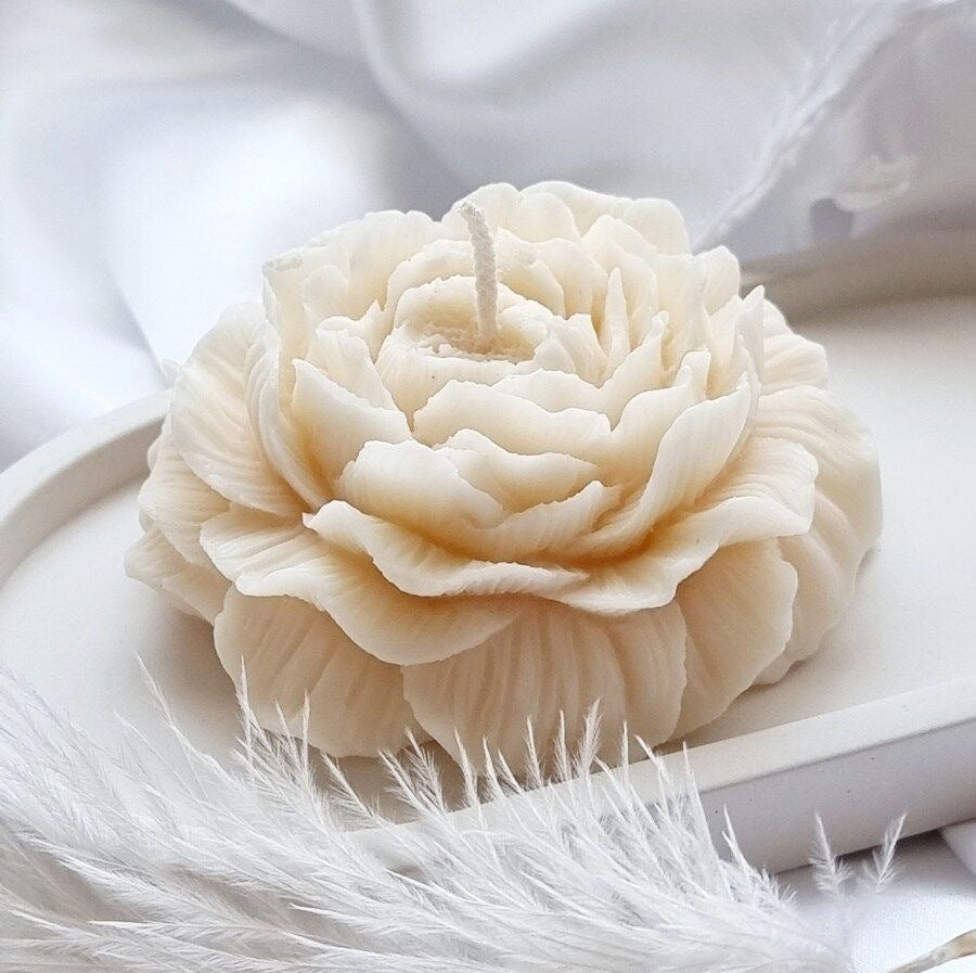 Vela Peonia Blanca