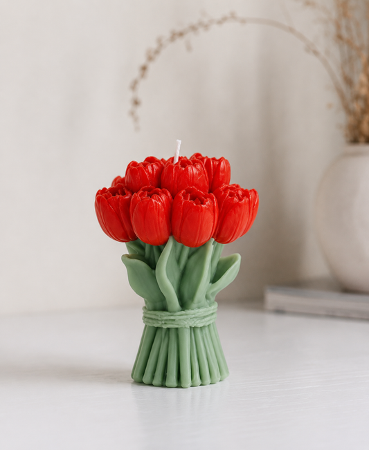 Vela Bouquet Tulipán (Rojo)