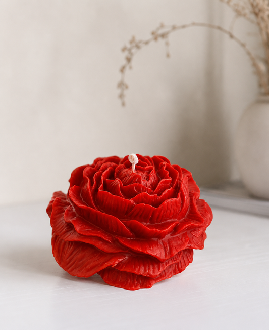 Vela Peonia Roja (Grande)