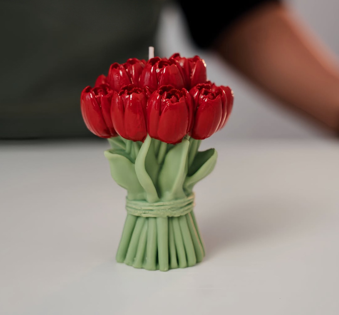 Vela Bouquet Tulipán (Rojo)