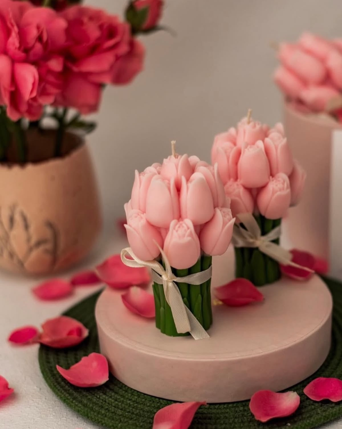 Vela Ramo Tulipán (Rosa)